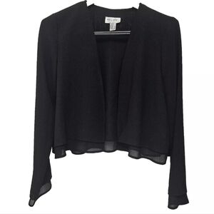 Ell Jay Sheer Bolero Evening Formal Jacket Black Size 4 Polyester Vintage 80s?